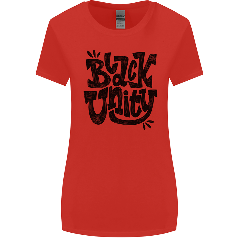 Black Unity Black Lives Matter Juneteenth Womens Wider Cut T-Shirt Red