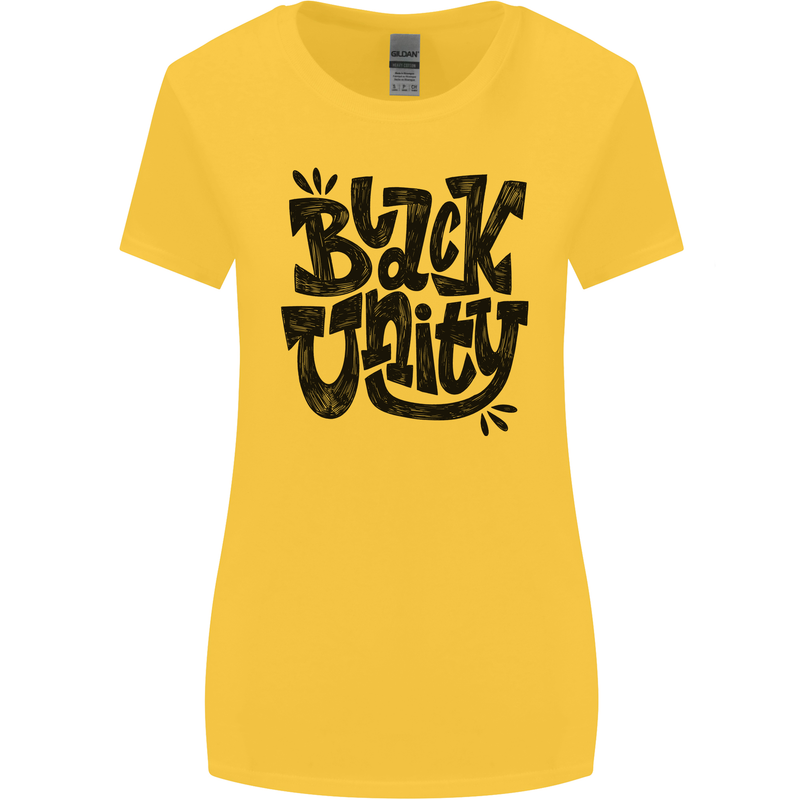 Black Unity Black Lives Matter Juneteenth Womens Wider Cut T-Shirt Yellow