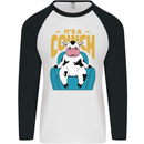 Its a Cowch Funny Cow Mens L/S Baseball T-Shirt White/Black