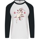 Chinese Zodiac Shengxiao Year of the Goat Mens L/S Baseball T-Shirt White/Black