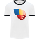 Curled Chad Flag Chadian Day Football Mens Ringer T-Shirt White/Black