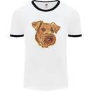An Airedale Terrier Bingley Waterside Dog Mens Ringer T-Shirt White/Black