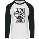 Pick Your Poison Beer Alcohol Skeleton Skull Mens L/S Baseball T-Shirt White/Black