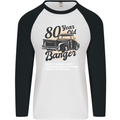 80 Year Old Banger Birthday 80th Year Old Mens L/S Baseball T-Shirt White/Black