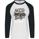 80 Year Old Banger Birthday 80th Year Old Mens L/S Baseball T-Shirt White/Black