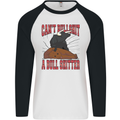 Can't Bullsh!t a Bullshiter Funny Offensive Mens L/S Baseball T-Shirt White/Black