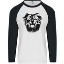 Australian Sheepdog Dogs Mens L/S Baseball T-Shirt White/Black