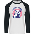 Indepandant Funny Independant Panda Bear Mens L/S Baseball T-Shirt White/Black