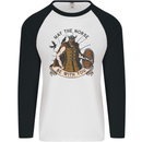 May the Norse Be With You Funny Viking Mens L/S Baseball T-Shirt White/Black