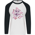 Worry Less Yoga More Mens L/S Baseball T-Shirt White/Black