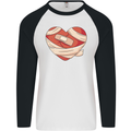 A Broken Heart Anti Valentines Day Single Mens L/S Baseball T-Shirt White/Black