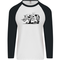 Rhino Ecology Rhinoceroses Mens L/S Baseball T-Shirt White/Black