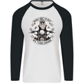 Bikers Don't Go Grey Motorbike Motorcycle Mens L/S Baseball T-Shirt White/Black