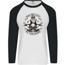 Bikers Don't Go Grey Motorbike Motorcycle Mens L/S Baseball T-Shirt White/Black