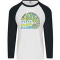 Comma Chameleon Funny Lizard Mens L/S Baseball T-Shirt White/Black