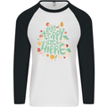 Stay Trippy Hippy Magic Mushrooms Drugs Mens L/S Baseball T-Shirt White/Black