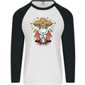 Christmas Praying Santa Christian Christianity God Mens L/S Baseball T-Shirt White/Black