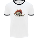 Dimetrodon Dinosaur Mens Ringer T-Shirt White/Black