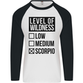 Levels of Wildness Scorpio Mens L/S Baseball T-Shirt White/Black