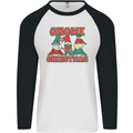 Three Christmas Gnomes Funny Xmas Mens L/S Baseball T-Shirt White/Black