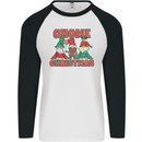 Three Christmas Gnomes Funny Xmas Mens L/S Baseball T-Shirt White/Black