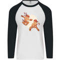 Ninjabread Men Funny Food Gym MMA Mens L/S Baseball T-Shirt White/Black