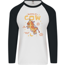 Anatomy of a Cow Funny Mens L/S Baseball T-Shirt White/Black