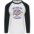 Dont Speak Much Autism Autistic Mens L/S Baseball T-Shirt White/Black