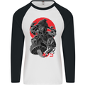 Magic Mushrooms Weed Japanese Alien Mens L/S Baseball T-Shirt White/Black