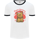 Christmas Yorkshire Terrier Xmas Yorkie Dog Mens Ringer T-Shirt White/Black