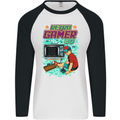 Retro Gamer Arcade Games Gaming Mens L/S Baseball T-Shirt White/Black