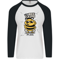 Why? Bee-Cause I'm Cool Funny Bee Mens L/S Baseball T-Shirt White/Black