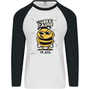 Why? Bee-Cause I'm Cool Funny Bee Mens L/S Baseball T-Shirt White/Black