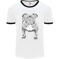 American Bully Striking a Pose Dog Mens Ringer T-Shirt White/Black