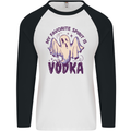 Funny Halloween Alcohol Vodka Spirit Ghost Mens L/S Baseball T-Shirt White/Black