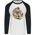 Steampunk Scorpion Mens L/S Baseball T-Shirt White/Black