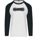 Snowboarding Snow Board Snowboarder Mens L/S Baseball T-Shirt White/Black