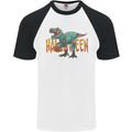 T-Rex Halloween Dinosaur Mens S/S Baseball T-Shirt White/Black