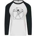 Guitar Frank Zappa Vitruvian Man Guitarist Mens L/S Baseball T-Shirt White/Black