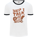 Yep I Talk To Lizards Chameleons Mens Ringer T-Shirt White/Black