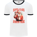 Black Santa Claus African Pride Christmas Mens Ringer T-Shirt White/Black