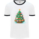 Donut Christmas Tree Funny Xmas Food Mens Ringer T-Shirt White/Black