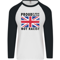 Proud to Wear Flag Not Racist Union Jack Mens L/S Baseball T-Shirt White/Black