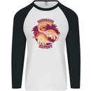 Dinosaur Expert Mens L/S Baseball T-Shirt White/Black