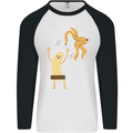 Get Naked Censored Banana Funny Mens L/S Baseball T-Shirt White/Black