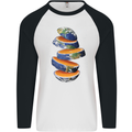 Our Orange Planet Earth Mens L/S Baseball T-Shirt White/Black