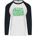 Too Cute to Pinch St. Patrick's Day Mens L/S Baseball T-Shirt White/Black