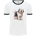 Old English Sheepdog Dog Mens Ringer T-Shirt White/Black