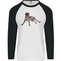 German Shorthaired Pointer Dog Mens L/S Baseball T-Shirt White/Black