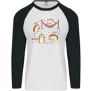 Funny, Hedgehog Eat Sleep Repeat Lover Mens L/S Baseball T-Shirt White/Black